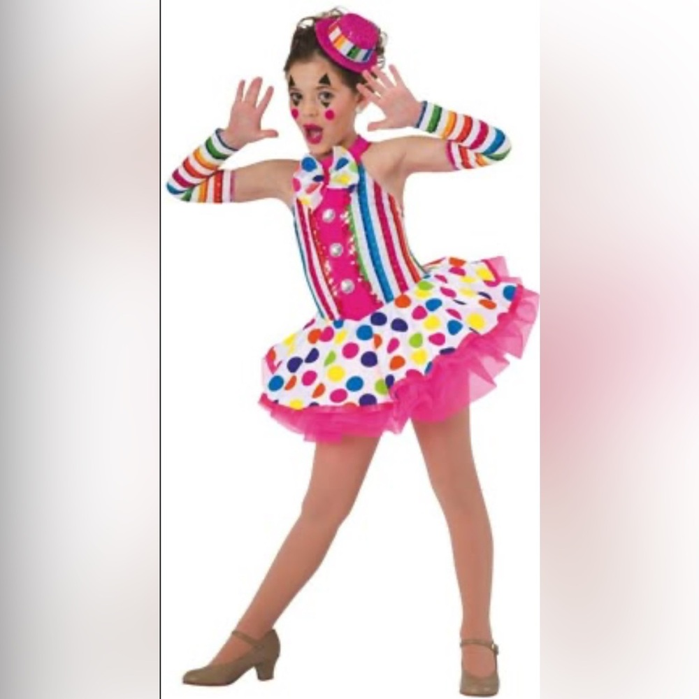 Costume Gallery 15809 Clown Circus Fun House Dance Costume Polka Dot Tutu